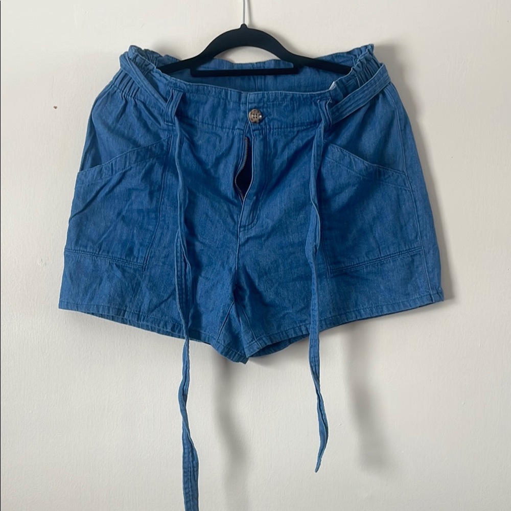 Old Navy High Waist Blue Women's Shorts - Picture 1 of 10